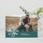 Minimalistische foto's Eerste kerst als meneer en  Feestdagenkaart (Staand voorkant)