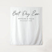 Minimalistische foto's op eenvoudige bruiloft op e wandkleed (Voorkant)