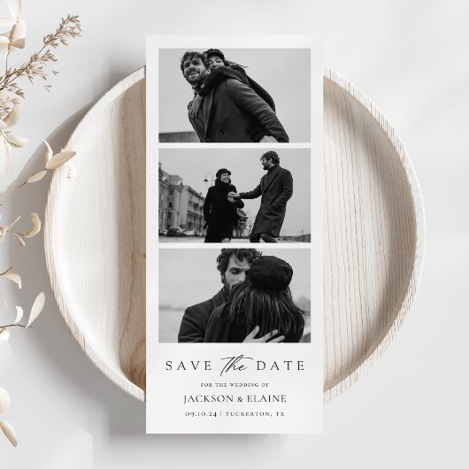 Minimalistische fotostrip save the date