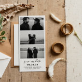 Minimalistische Fotostrip Trouwen Save the Date
