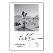 Minimalistische fototabelnummers | Modern wieden Kaart (Voorkant)