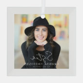 Minimalistische fototheu | Zus Glas Ornament (Achterkant)