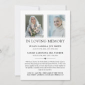 Minimalistische fototweeling in liefdevolle geheug aankondiging (Voorkant)