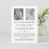 Minimalistische fototweeling in liefdevolle geheug aankondiging (Staand voorkant)