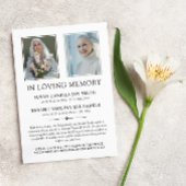 Minimalistische fototweeling in liefdevolle geheug aankondiging