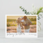 Minimalistische fotovakantiemaand | Kerstkaart Kaart (Staand voorkant)