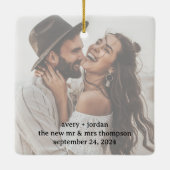 Minimalistische fotoversiering | Foto van Merry &  Keramisch Ornament (Achterkant)