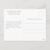 Minimalistische fotovreugde feestdagenkaart (Achterkant)