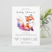 Minimalistische Fox Design Fox Baby shower Kaart (Staand voorkant)