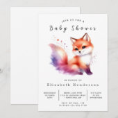Minimalistische Fox Design Fox Baby shower Kaart (Voorkant / Achterkant)
