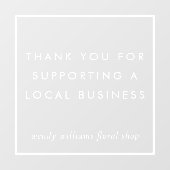 Minimalistische Frame Bedankt Lokale Bedrijven Bra Raamsticker (Vel)