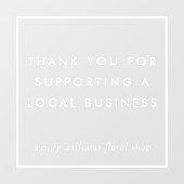 Minimalistische frame Bedankt Lokale onderneming B Raamsticker (Vel)