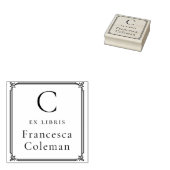 Minimalistische Frame Moderne Monogram Ex Libris B Rubberstempel (Gestempeld)