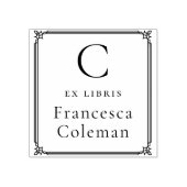 Minimalistische Frame Moderne Monogram Ex Libris B Rubberstempel (Afrduk)
