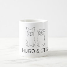 Minimalistische Franse Bulldog & Pug Aangepaste Na