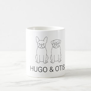 Minimalistische Franse Bulldog & Pug Aangepaste Na Koffiemok