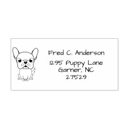 Minimalistische Franse Bulldog Retouradres Rubberstempel