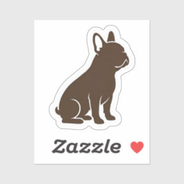 Minimalistische Franse Bulldog Silhouette Hond Lie Sticker