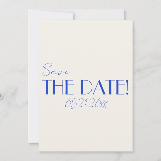 Minimalistische Franse grillige heldere retro brui Save The Date (Voorkant)