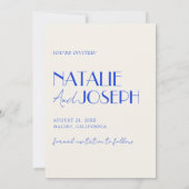 Minimalistische Franse grillige heldere retro brui Save The Date (Achterkant)