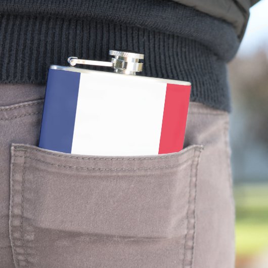 Minimalistische Franse vlag Heupfles (Voorbeeld)