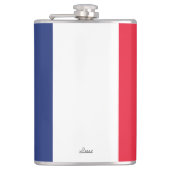 Minimalistische Franse vlag Heupfles (Voorkant)