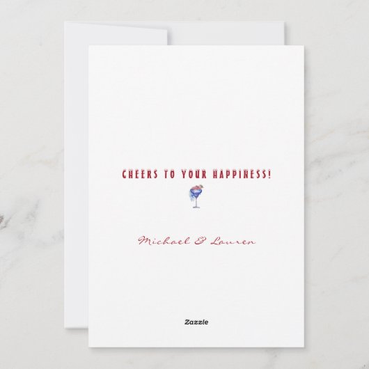 Minimalistische Frosty Feestdagen Cocktail Feestdagenkaart (Achterkant)