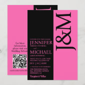 Minimalistische Fuchsia QR-code op de achterkant T Kaart (Voorkant / Achterkant)