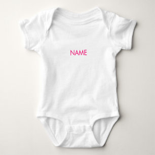 Minimalistische fuchsia roze aangepaste naam tekst romper
