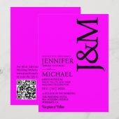 Minimalistische Fuchsiamagenta QR-code op de achte Kaart (Voorkant / Achterkant)