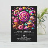 Minimalistische Fun Candyland Digitale Verjaardag Kaart (Staand voorkant)