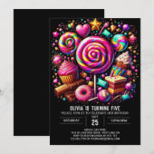 Minimalistische Fun Candyland Digitale Verjaardag Kaart (Voorkant / Achterkant)