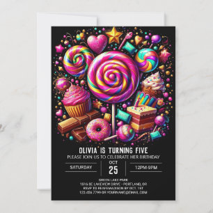 Minimalistische Fun Candyland Digitale Verjaardag Kaart