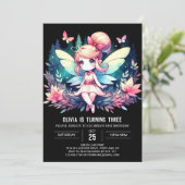 Minimalistische Fun Fairy Verjaardag Kaart (Staand voorkant)