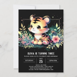 Minimalistische Fun Tiger Verjaardag Kaart