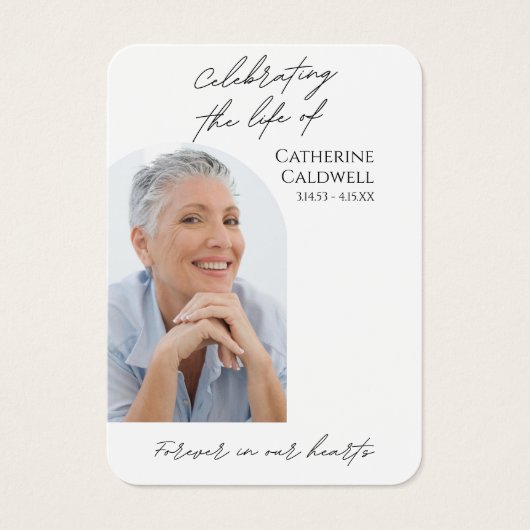 Minimalistische Funeral Arch Fotogebed Kaart (Voorkant)