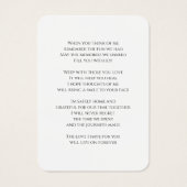 Minimalistische Funeral Arch Fotogebed Kaart (Achterkant)