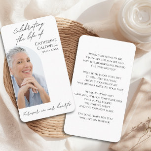 Minimalistische Funeral Arch Fotogebed Kaart