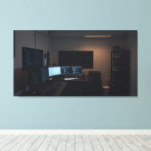 Minimalistische gamer kamer canvas afdruk (Insitu (Houten vloer))