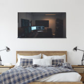 Minimalistische gamer kamer canvas afdruk (Insitu (Slaapkamer))