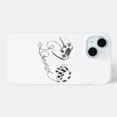 Minimalistische gamer kat lijnkunst - Controller k Case-Mate iPhone Case (Achterkant (horizontaal))