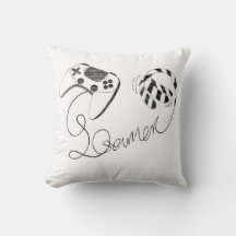 Minimalistische gamer kat lijnkunst - Controller k