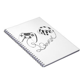 Minimalistische gamer kat lijnkunst - Controller k Notitieboek