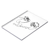 Minimalistische gamer kat lijnkunst - Controller k Notitieboek (Linkerzijde)