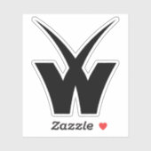 Minimalistische Gaming Letter W Monogram Sticker (Vel)