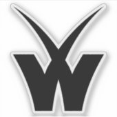 Minimalistische Gaming Letter W Monogram Sticker (Voorkant)