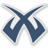 Minimalistische Gaming Letter X Monogram Sticker (Voorkant)
