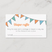 Minimalistische Garland Baby shower Luier Raffle Informatiekaartje (Voorkant)