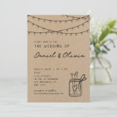  minimalistische Garland Classic BrownInvitation Kaart (Staand voorkant)