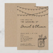  minimalistische Garland Classic BrownInvitation Kaart (Voorkant / Achterkant)